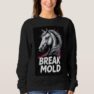 Horse With Splash Art, Bold Typography Sweatshirt