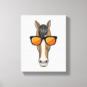 Horse with Sunglasses Canvas Print