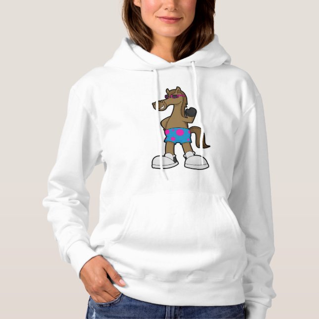 Horse with Sunglasses Hoodie (Front)
