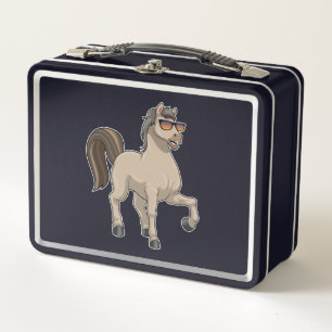 Horse with Sunglasses Metal Lunch Box