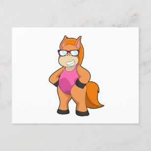 Horse with Sunglasses Postcard