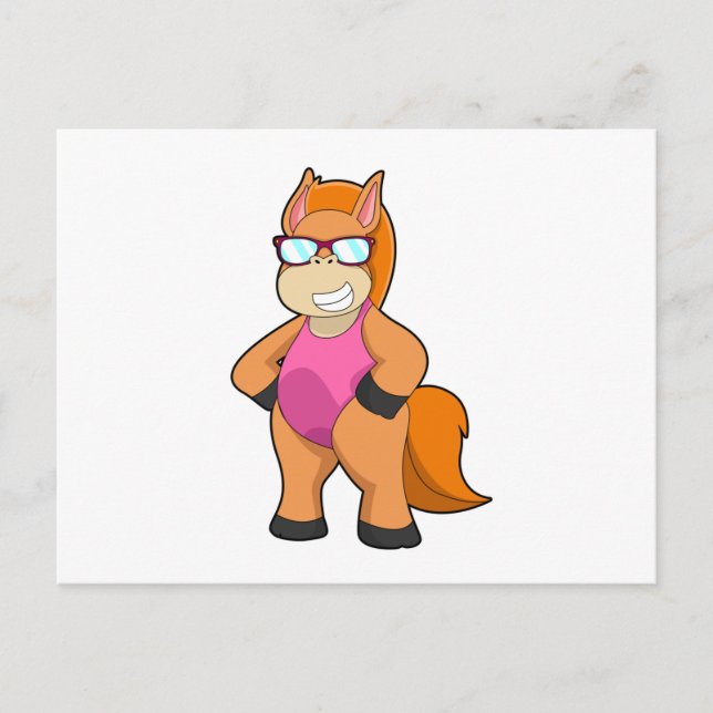 Horse with Sunglasses Postcard (Front)