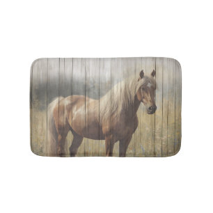 Horse Wood panels look Farmhouse style Bath Mat