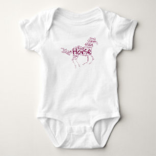 Horse Word Cloud Baby Bodysuit – Cute Horse Lover