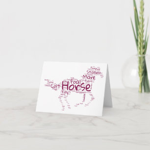 Horse Word Cloud Unique Design PERSONALIZED Card