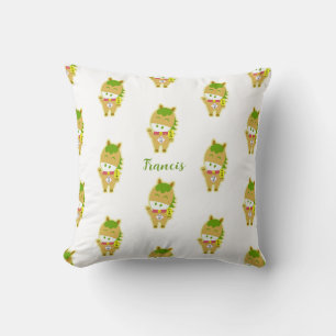 Horse Year Lucky Cute Personalized Throw Pillow