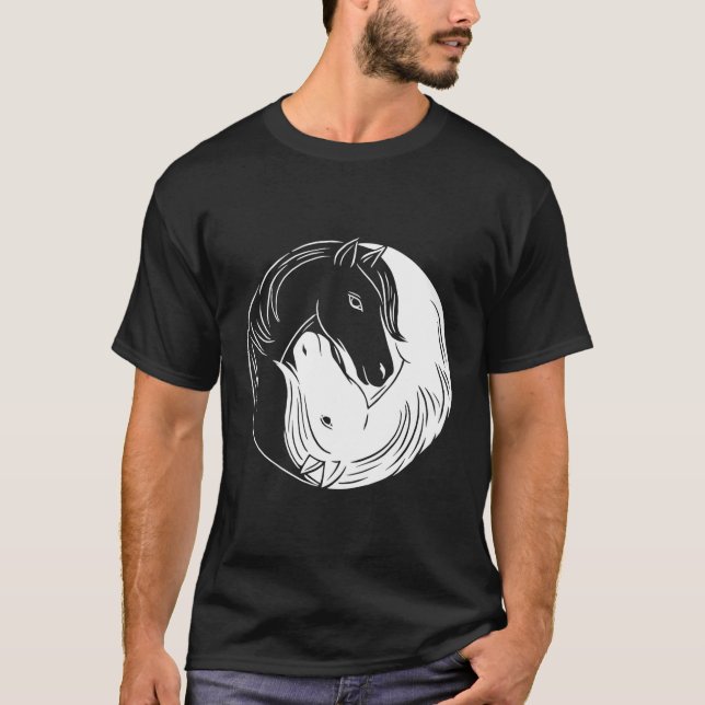 Horse Yin And Yang T-Shirt (Front)