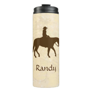 Horseback Cowboy Personalized Thermal Tumbler