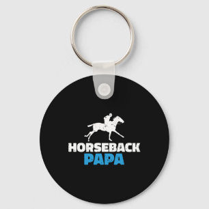 Horseback Papa Horse Riding Keychain
