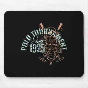 Horseback Polo Riding & Polo Player Equestrian Mouse Pad