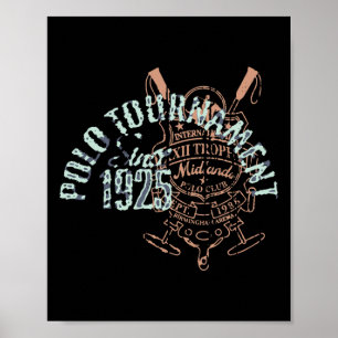 Horseback Polo Riding &amp; Polo Player Equestrian Poster