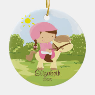 Horseback Rider Girl Christmas Ornament