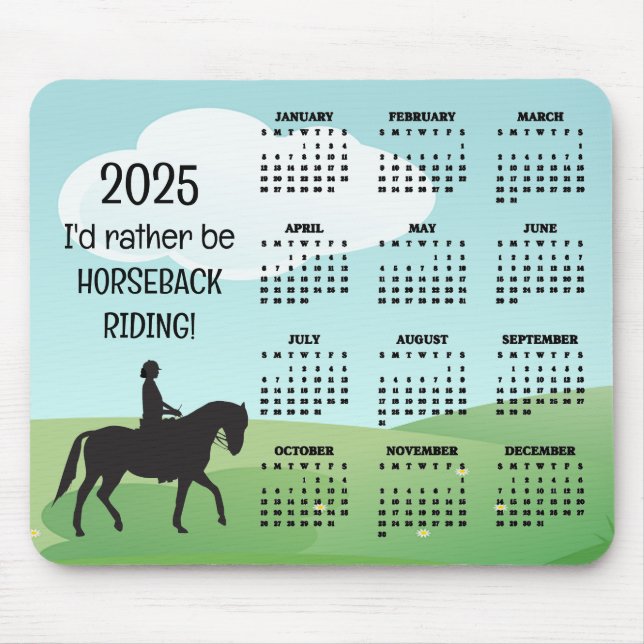 Horseback Riding 2025 Calendar Mouse Pad (Front)