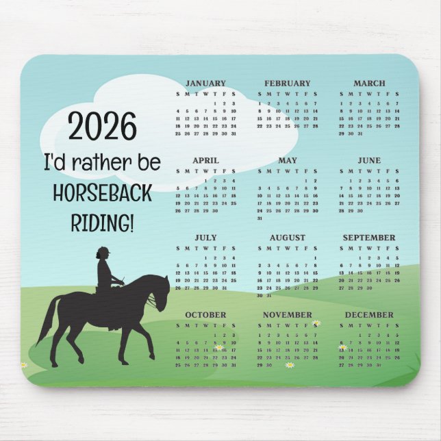 Horseback Riding 2025 Calendar Mouse Pad (Front)