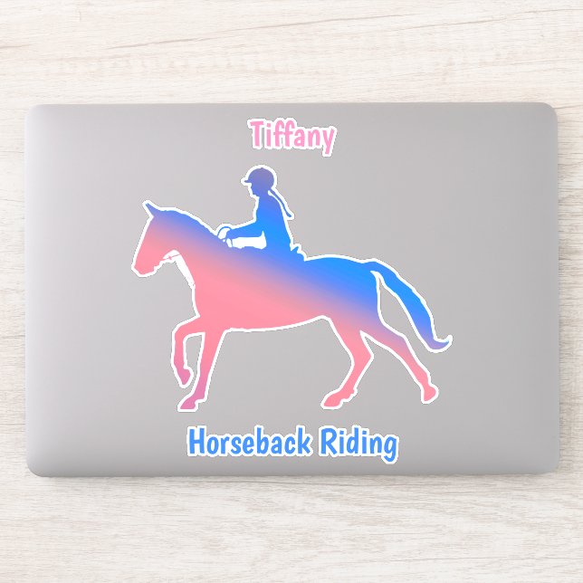 Horseback Riding Custom-Cut Vinyl Sticker (Computer)