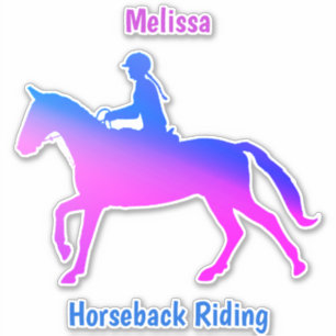 Horseback Riding Custom-Cut Vinyl Sticker