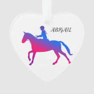HORSEBACK RIDING GIRL ACRYLIC ORNAMENT PERSONALIZE