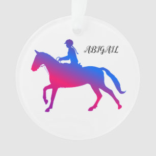 HORSEBACK RIDING GIRL ACRYLIC ORNAMENT PERSONALIZE