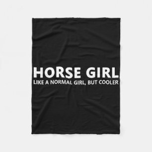 Horseback Riding Girl Horse Girl Fleece Blanket