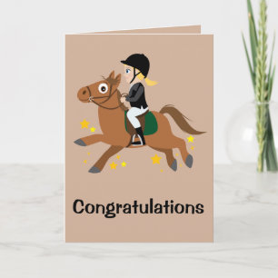 Horseback Riding Girl Performance Congratulations Card