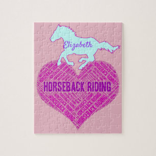 Horseback Riding Heart with Wild Pony Jigsaw Puzzle