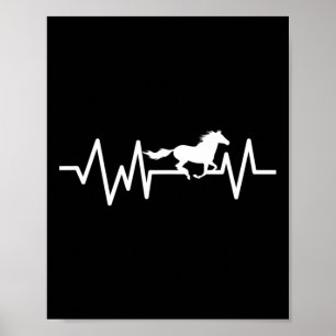 Horseback Riding Heartbeat Equestrian Rodeo Poster