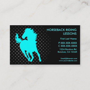 Horseback riding lessons custom business cards
