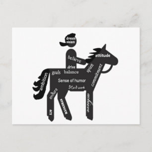 Horseback Riding, Motivational Words, Sport Postcard
