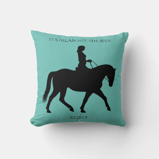 Horseback riding personalized throw pillow. throw pillow (Front)