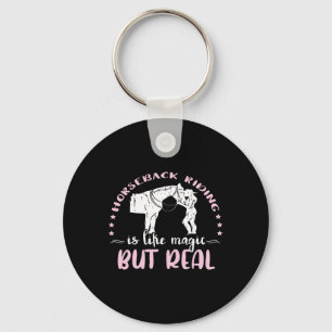 Horseback Riding Real Horse Racing Equestrian Hors Keychain
