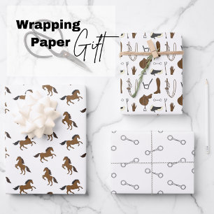 Horseback Riding Wrapping Paper Sheet