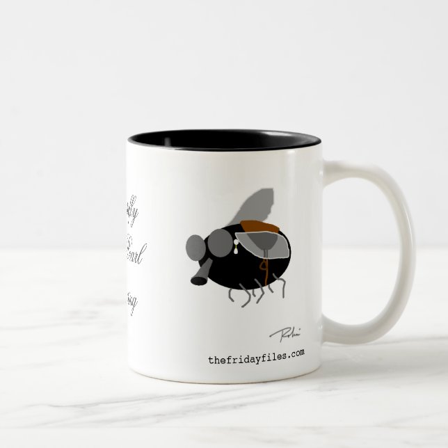Horsefly with Pearl Earring Two-Tone Coffee Mug (Right)