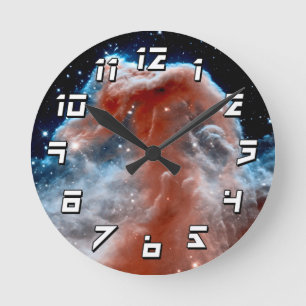 Horsehead Nebula Infrared - Hubble Space Photo Round Clock
