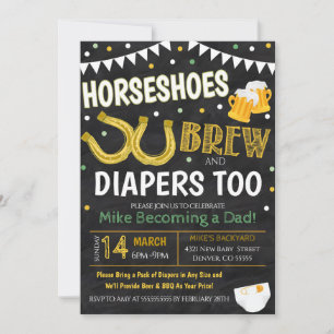Horsehos et Baby shower de la bière Invitation 