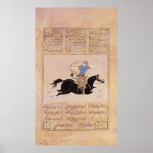 Horseman drawing his bow poster