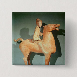 Horseman, from Xianyang, Shaanxi 2 Inch Square Button