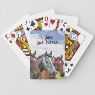 Horsemanship Three Horses personalize Playing Cards