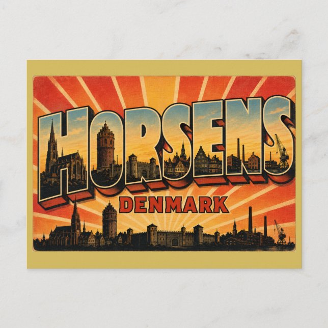 Horsens Denmark Harbour Postcard (Front)
