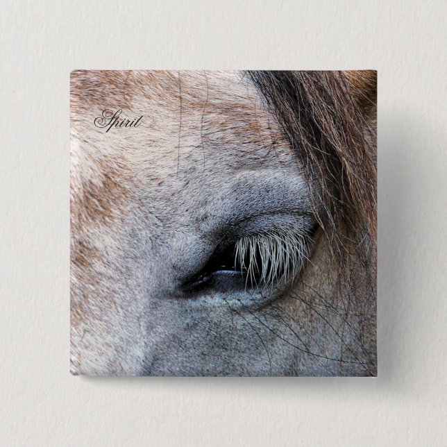 HORSES 2 INCH SQUARE BUTTON (Front)