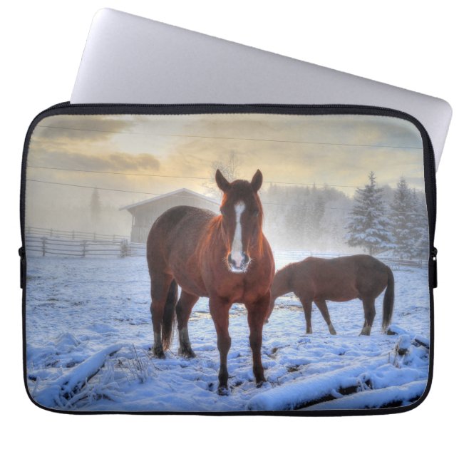 Horses - American Western Theme Laptop Sleeve (Front)