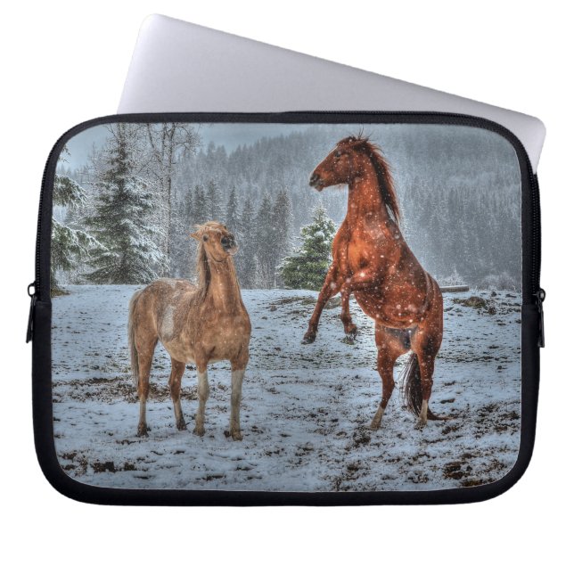 Horses - American Western Theme Laptop Sleeve (Front)