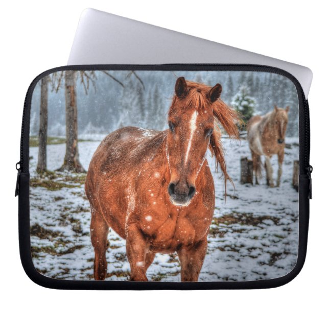 Horses - American Western Theme Laptop Sleeve (Front)