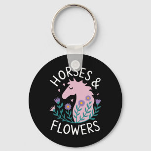 Horses & Flowers - Horse Teens Horse Lovers Keychain