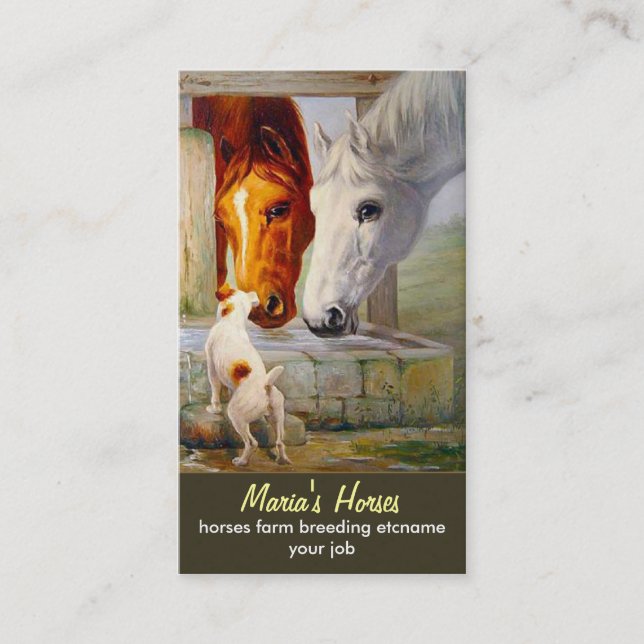 horses and dog business card (Front)