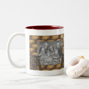 Horses And Hay Bales Personalized Photo  Two-Tone Coffee Mug