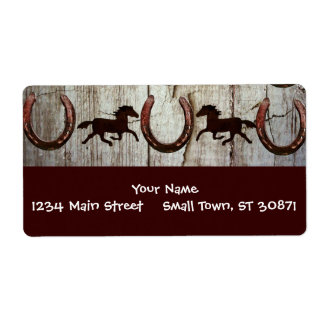 Horses and Horseshoes on Barn Wood Cowboy Gifts