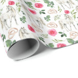 Horses and Pink Roses Wedding Wrapping Paper<br><div class="desc">Horses and Pink Roses Wedding Wrapping Paper. Paper Colour is White. Available in multiple colours,  sizes and two finishes. www.hotpocketgraphics.com</div>