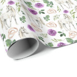 Horses and Purple Roses Wedding Wrapping Paper<br><div class="desc">Horses and Purple Roses Wedding Wrapping Paper. Paper Colour is White. Available in multiple colours,  sizes and two finishes. www.hotpocketgraphics.com</div>