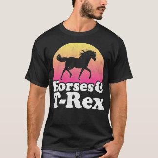 Horses and TRex Gift for Horse Lovers T-Shirt