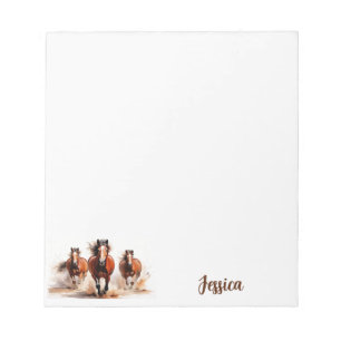 Horses Animal Personalized Name Notepad